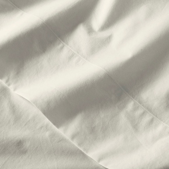 CASALUNA Washed Supima Percale Solid Sheet Set Full NWT Natural - Picture 3 of 5
